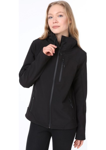 Kadın Su Rüzgar Geçirmez Softshell Spor Mont