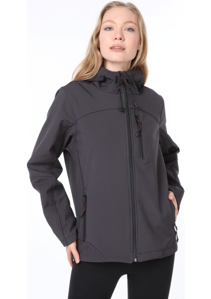 Kadın Su Rüzgar Geçirmez Softshell Spor Mont