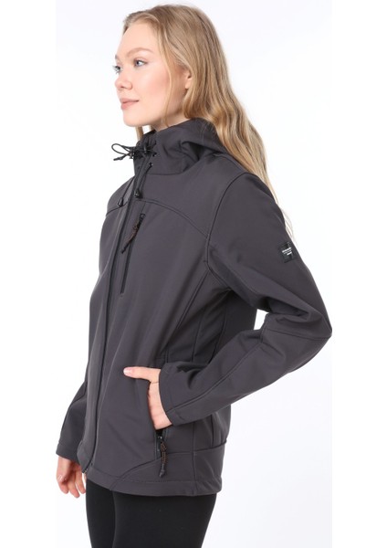 Kadın Su Rüzgar Geçirmez Softshell Spor Mont