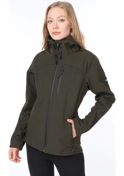 Kadın Su Rüzgar Geçirmez Softshell Spor Mont