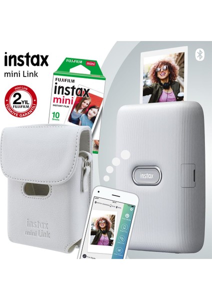 Instax Mini Link Beyaz Akıllı Yazıcı ve Çantalı Set 3