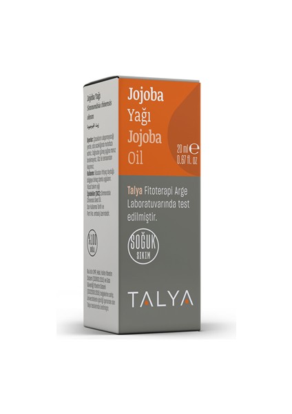 Jojoba Yağı, Soğuk Sıkım, %100 Saf ve Doğal, 20 ml