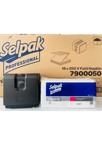 Selpak Professional V Katlı Peçete 250 x 18'li 7900050 (Pickasso V Katlama Peçete Dispanseri Hediyeli)