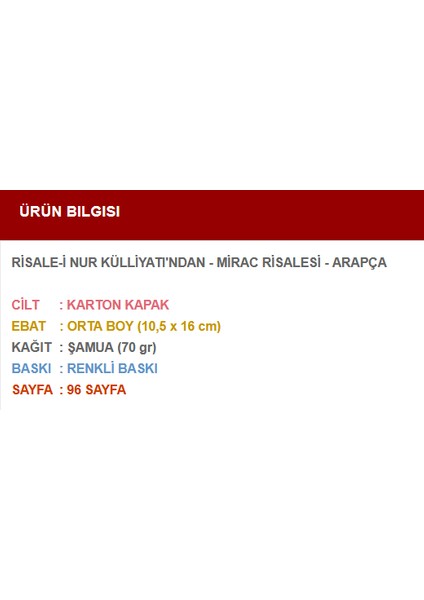 Mirac Risalesi (Arapça) fiyatları
