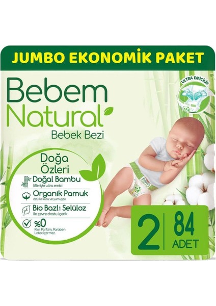 Bebem Natural Mini 2 Beden 3-6 kg 84'lü