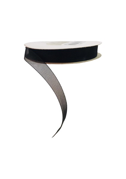 Kurdele Organze Siyah 1cm x 23M