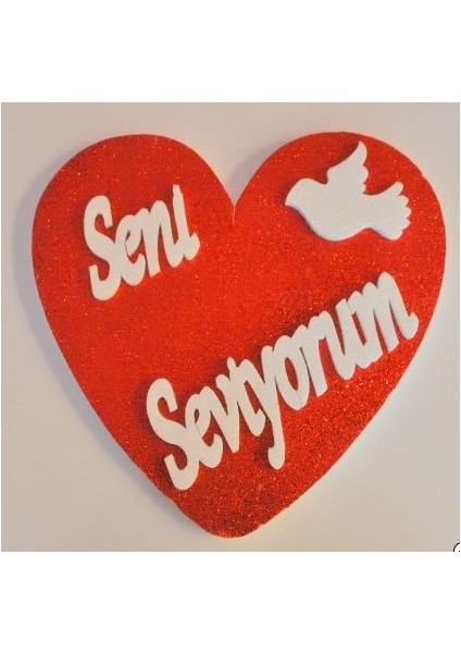 Strafor Kalp Kırmızı Seni Seviyorum 40CM x 40CM