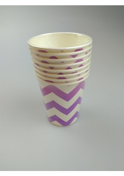 Bardak Lila-Beyaz Zigzaglı