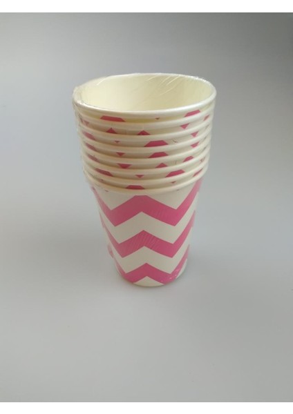 Bardak Pembe-Beyaz Zigzaglı