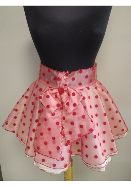 Etek Tül Kırmızı Puanlı