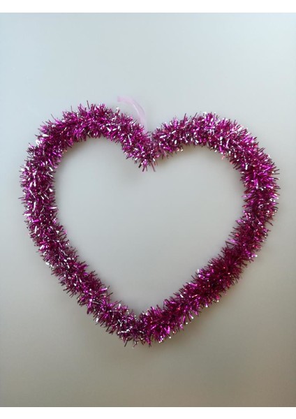 Asma Simli Kalp Süs Pembe