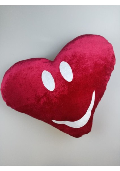 Yastık Kalpli Kadife Orta Gülen Yüz
