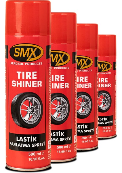 4 Adet Smx Lastik Parlatma Spreyi (4X500 Ml)