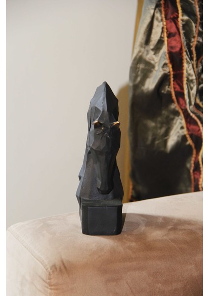 Siyah Dekoratif At Başı Kübik Hediyelik Biblo modelleri