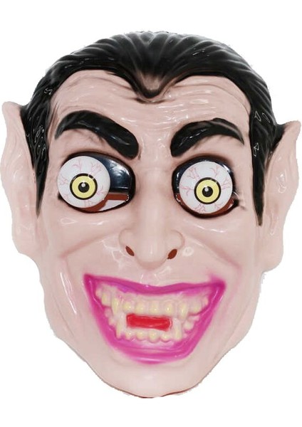 Oynar Gözlü Halloween Plastik Vampir Drakula Maskesi