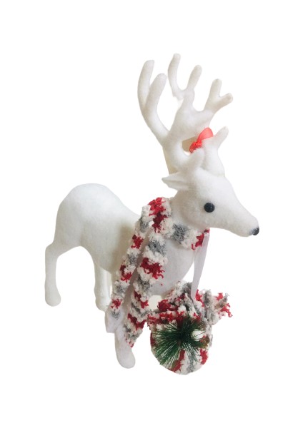 Yılbaşı Beyaz Geyik 30 cm