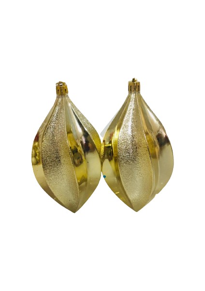 Yılbaşı Ağaç Süsü 2'li Set 15CM x 8cm Gold