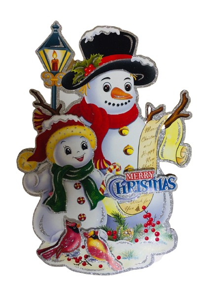 Yılbaşı Simli Poster Kardan Adam Modeli 50CM x 34CM