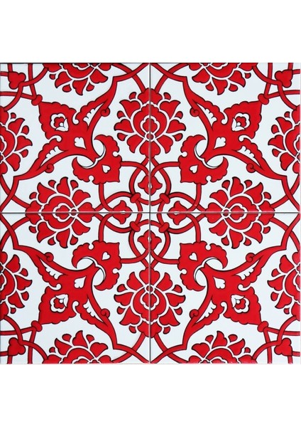 Yapı Tasarım AC83KIRMIZI 20X20 cm 4 Adet Çini Karo