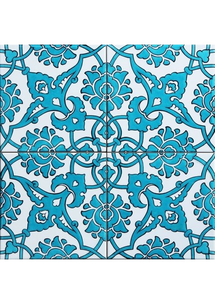 Yapı Tasarım AC83TURKUAZ 20X20 cm 4 Adet Çini Karo