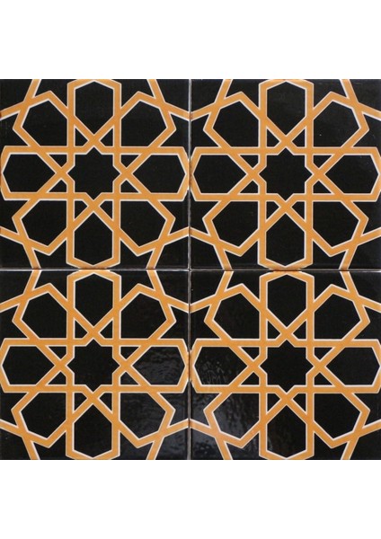 Yapı Tasarım AC89SARISIYAH 20X20 cm 4 Adet Çini Karo