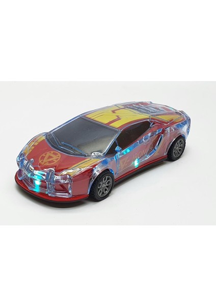 Iron Man Sesli Işıklı Sürtmeli Model Araba - 1003 - Iron Man