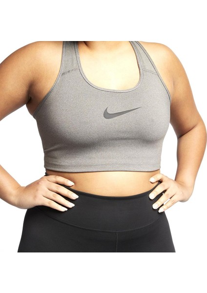 W Nk Df Swsh Pls Nonpded Bra Kadın Gri Sporcu Sütyeni - BQ0973-091