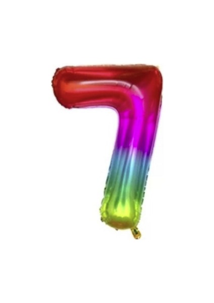 Gökkuşağı Folyo Balon 7 Rakamı 100 cm