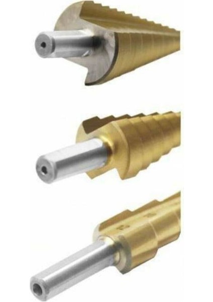 3 Parça Paslanmaz Kademeli Matkap Sac Delme Ucu fiyatları