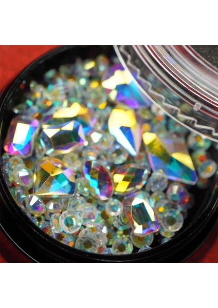 Renkli Lüks Kristal Taş Gem Karışık Parlak Dekor Art Tasarım Dekorasyon Nail Art Süsleme