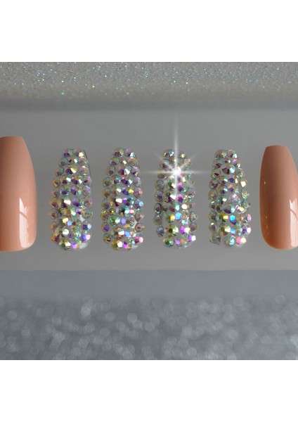 Renkli Lüks Kristal Taş Gem Karışık Parlak Dekor Art Tasarım Dekorasyon Nail Art Süsleme