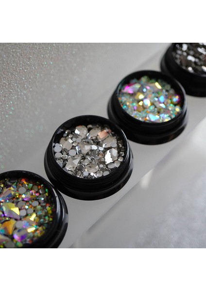 Beyaz Lüks Kristal Taş Gem Karışık Aksesuar Parlak Dekor Art Tasarım Dekorasyon Nail Art Süsleme fırsatları