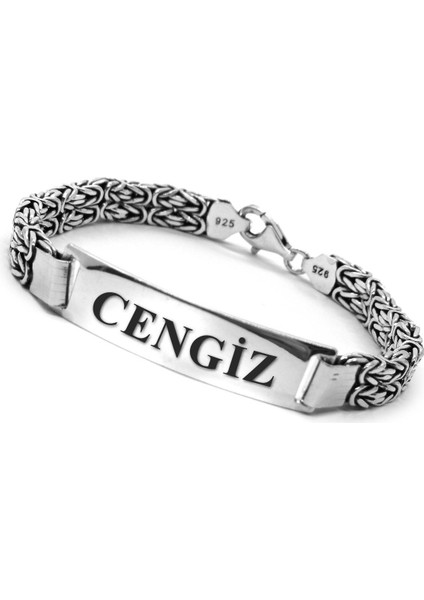 Isim Yazılan Erkek Gümüş Bileklik Çift Kral Künye Orta Kalınlıkta Gblkkcıftıs-Gms Kare fiyatları