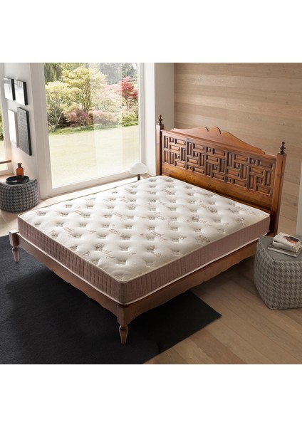 Gloria 150X200 cm Organic Cotton Lüx Orta Sert Çift Kişilik Yaylı Yatak