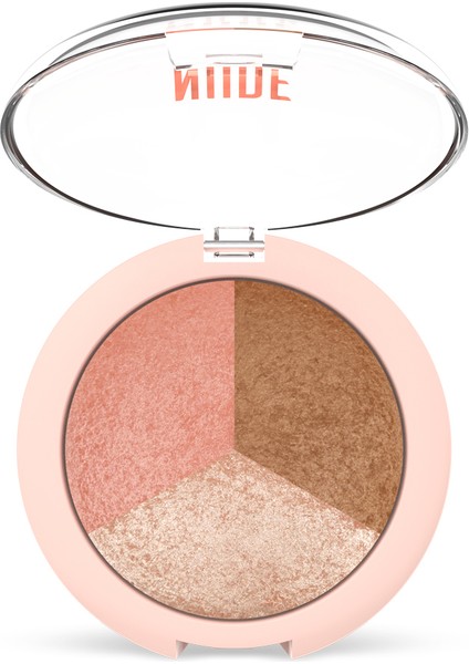 Golden Rose 3 Lü Aydınlatıcı & Allık & Bronzer - Nude Look Baked Trip Face Powder