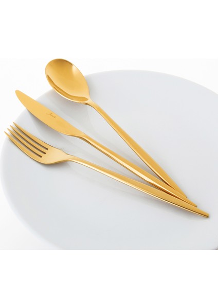 5800 Apollo 12 Kişilik 84 Parça Titanyum Gold Çatal Kaşık Bıçak Takımı