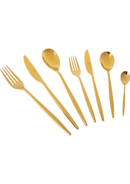 5800 Apollo 12 Kişilik 84 Parça Titanyum Gold Çatal Kaşık Bıçak Takımı fiyatları