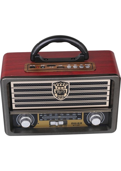 M-113BT Nostaljik Şarjlı Radyo Bluetooth Mp3 Sd