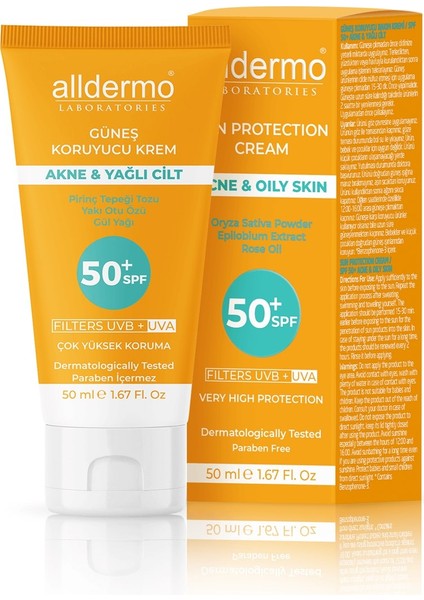 & Yağlı Cilt Güneş Koruyucu Krem SPF50+ 50ML