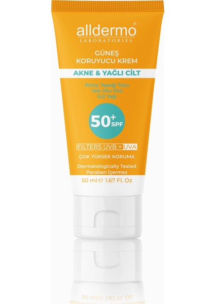 & Yağlı Cilt Güneş Koruyucu Krem SPF50+ 50ML