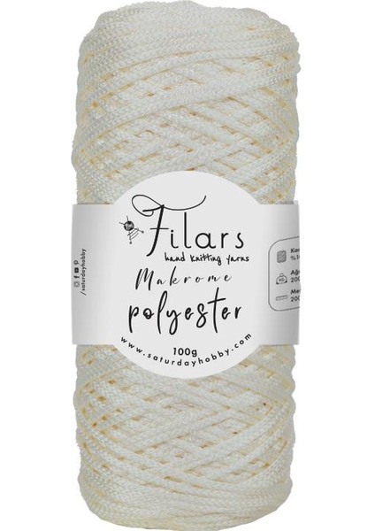 Polyester Makrome Ipi 100GR Şeker Beyaz