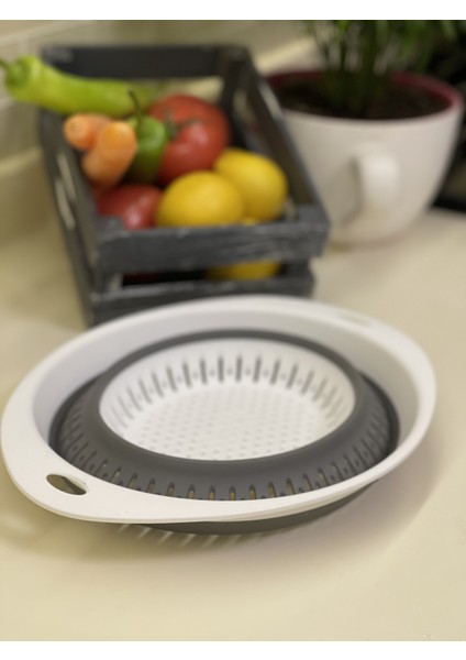 Bee Home Katlanır Oval Süzgeç - Gri