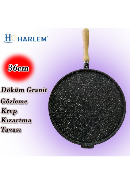 HGT-36S 36CM Döküm Granit Tava Gözleme Tavası, Krep Tavası, Kızartma Tavası fırsatları