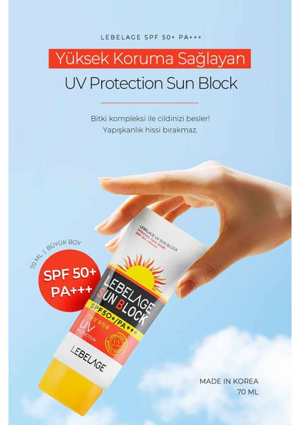 Yüksek Koruma Sağlayan Güneş Kremi Uv Sun Block Spf 50+ Pa+++ Büyük Boy