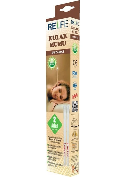 2 Kutu x Kulak Temizleme Mumu Çubuğu Ear Candle ( Bir Kutuda 2 Adet)