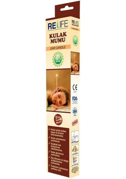 2 Kutu x Kulak Temizleme Mumu Çubuğu Ear Candle ( Bir Kutuda 2 Adet)