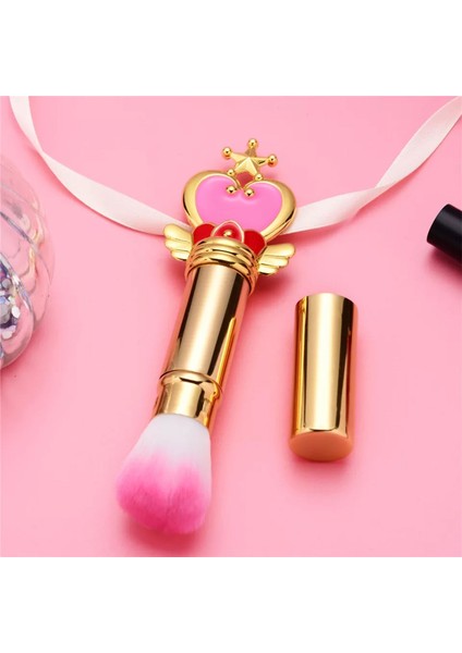 Profesyonel Kabuki Makyaj Fırçası Kapaklı Yumuşak Allık Pudra Aydınlatıcı Makeup Brush