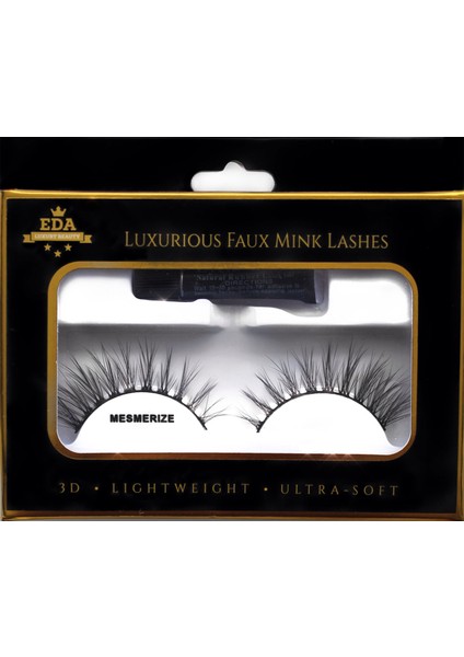 Ultra Natürel Vegan Mink 3D Takma Kirpik Lüks Doğal Günlük Uzun Seyrek Cat Eye Faux Mink Seti
