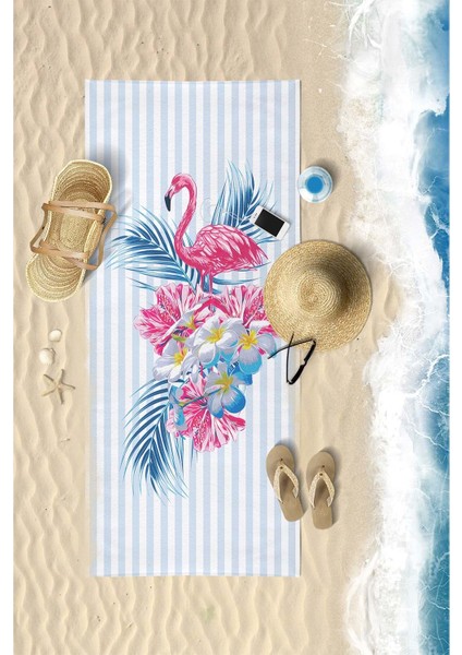 Summer Flamingo Dijital Baskılı 70X150 cm Plaj Havlusu