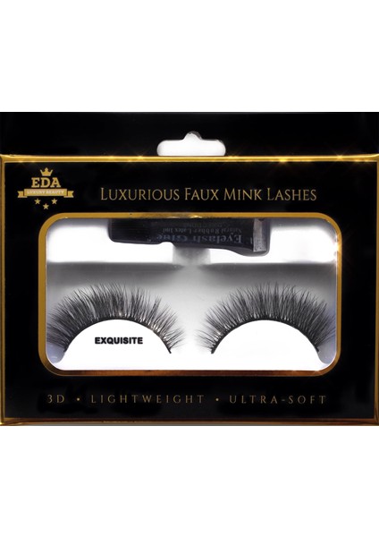 Ultra Natürel Vegan Mink 3D Takma Kirpik Lüks Doğal Günlük Orta Boy Hacimli Cat Eye Seti